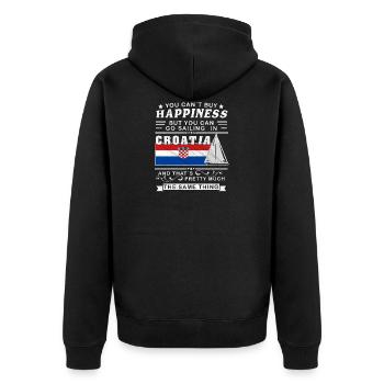 Croatia sailing, sailing ship Mediterranean gift - Unisex Premium Organic Zip Hoodie - black - Back - Nico (187cm)