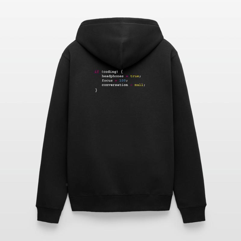 Programmierung Wenn Coding Headphones Tee, Programmierung Unisex Premium Bio Zip Hoodie