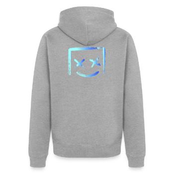 Nouveauté Cadeau Smores imprimer Happy Gushmallow - Veste à capuche bio Premium Unisexe - gris chiné - Dos - Nico (187cm)