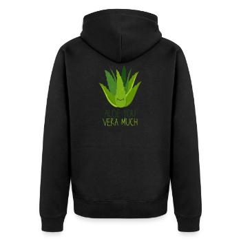 Aloe You Vera Much Déclaration d’amour Jeu de parole - Veste à capuche bio Premium Unisexe - noir - Dos - Nico (187cm)