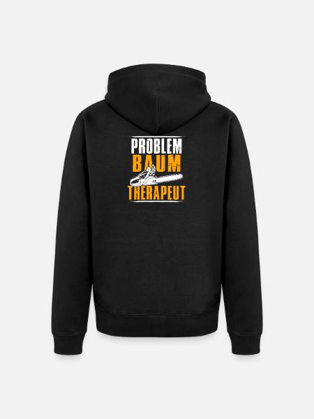 Problem tree therapist - Unisex Premium Organic Zip Hoodie - black