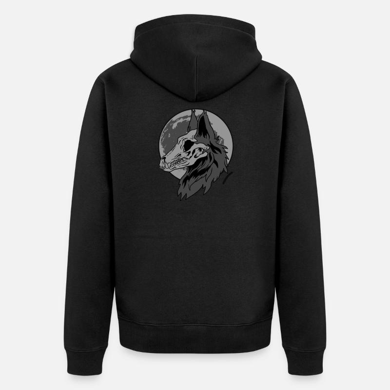 Wolf-Tier-Mond-Hunde verschlingen Säugetier-Tiergeschenk - Unisex Premium Bio Zip Hoodie - Schwarz
