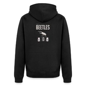 The Beetles Lustig - Unisex Premium Bio Zip Hoodie - Schwarz - Hinten - Nico (187cm)