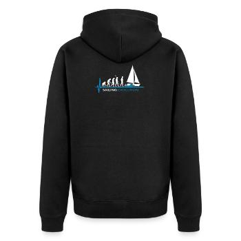 Sailing Evolution Sailboat Sailing - Unisex Premium Organic Zip Hoodie - black - Back - Nico (187cm)