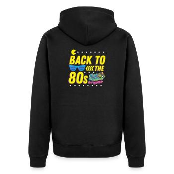 Retour aux années 80 80 80 80 - Veste à capuche bio Premium Unisexe - noir - Dos - Nico (187cm)