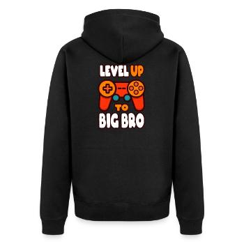 Ascended to the big brother - Unisex Premium Organic Zip Hoodie - black - Back - Nico (187cm)
