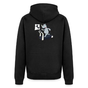 Rhinocéros licorne motivation objectifs de tapis de course - Veste à capuche bio Premium Unisexe - noir - Dos - Nico (187cm)