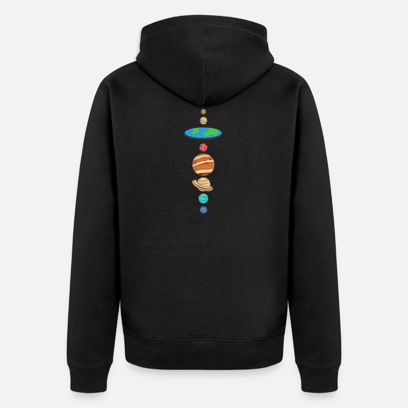 Terre plate Terre plate Théorie Planète Cadeau - Veste à capuche bio Premium Unisexe - noir