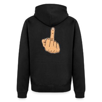 Fuck You majeur Je déteste les gens cadeau - Veste à capuche bio Premium Unisexe - noir - Dos - Nico (187cm)