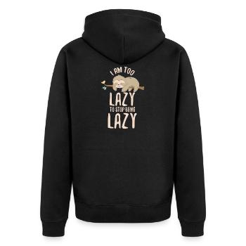 Drôle Trop paresseux pour cesser d'être paresseux Zoologistes cadeau - Veste à capuche bio Premium Unisexe - noir - Dos - Nico (187cm)