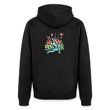 Cadeau d'harmonie de professeur de yoga yoga - Veste à capuche bio Premium Unisexe - noir - Dos - Nico (187cm)
