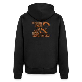 Engel fliegen Gleitschirm - Unisex Premium Bio Zip Hoodie - Schwarz - Hinten - Nico (187cm)