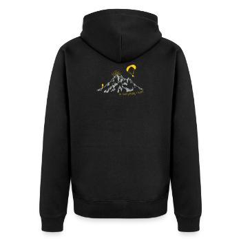 Hike and Fly hiking in Bergen - Unisex Premium Organic Zip Hoodie - black - Back - Nico (187cm)