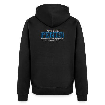 Erwachsener Humor Penis Sarkasmus - Unisex Premium Bio Zip Hoodie - Schwarz - Hinten - Nico (187cm)