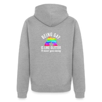 lgBT - Veste à capuche bio Premium Unisexe - gris chiné - Dos - Nico (187cm)