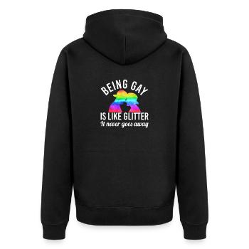 lgBT - Unisex Premium Bio Zip Hoodie - Schwarz - Hinten - Nico (187cm)