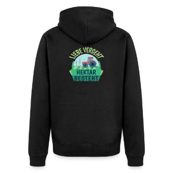 Drôle fermiers dictons l'amour passe par hectares - Veste à capuche bio Premium Unisexe - noir - Dos - Nico (187cm)