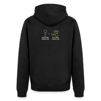 Chemie - Unisex Premium Bio Zip Hoodie - Schwarz - Hinten - Nico (187cm)