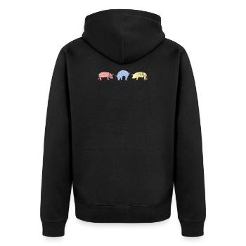 Cochons rétro porcins porcins - Veste à capuche bio Premium Unisexe - noir - Dos - Nico (187cm)