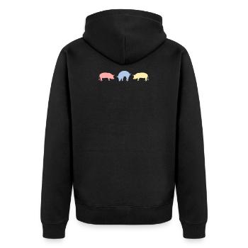 Cochons rétro porcins porcins - Veste à capuche bio Premium Unisexe - noir - Dos - Nico (187cm)