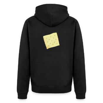 Trockene weiße Cracker-Liebhabergrafik - Unisex Premium Bio Zip Hoodie - Schwarz - Hinten - Nico (187cm)