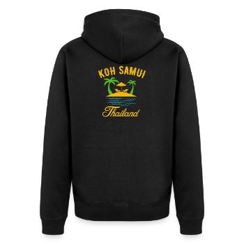 Koh Samui for Thailand vacationers - Unisex Premium Organic Zip Hoodie - black - Back - Nico (187cm)