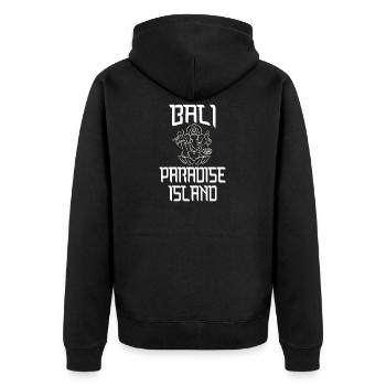 Bali Urlaub Paradis - Unisex Premium Bio Zip Hoodie - Schwarz - Hinten - Nico (187cm)