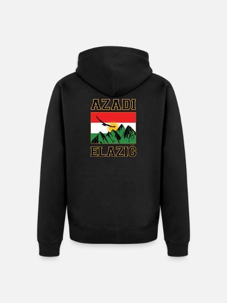 Koerdistan Azadi Elazig. vrij Koerdistan - Uniseks Premium bio ziphoodie - zwart
