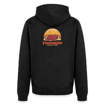 Parc National Vintage Vintage de Yosemite - Veste à capuche bio Premium Unisexe - noir - Dos - Nico (187cm)