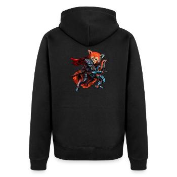 Knight Red Panda Cavalier Sword Noble Warrior Gift - Unisex Premium Organic Zip Hoodie - black - Back - Nico (187cm)