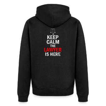 § Law Jura Rechtswissenschaften Gesetz Paragraph - Unisex Premium Bio Zip Hoodie - Schwarz - Hinten - Nico (187cm)
