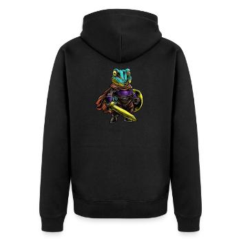 Chevalier Grenouille Bouclier Guerrier Épée Cavalier Cadeau - Veste à capuche bio Premium Unisexe - noir - Dos - Nico (187cm)