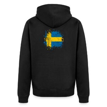 Swedish Music - Unisex Premium Organic Zip Hoodie - black - Back - Nico (187cm)