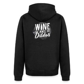 Graphique drôle de cadeau d'amant de vin de jouet de sexe | Godes - Veste à capuche bio Premium Unisexe - noir - Dos - Nico (187cm)