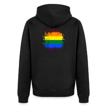 Arc-en-ciel Musique LGBT Gay Pride - Veste à capuche bio Premium Unisexe - noir - Dos - Nico (187cm)