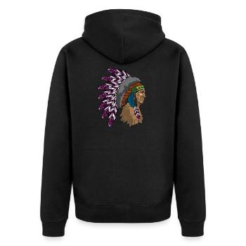 Cadeau de l’homme indien - Veste à capuche bio Premium Unisexe - noir - Dos - Nico (187cm)
