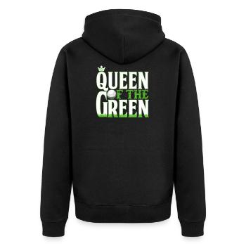 Golf drôle reine du golf vert - Veste à capuche bio Premium Unisexe - noir - Dos - Nico (187cm)