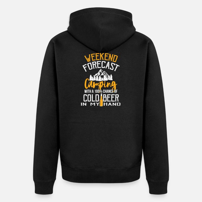 Camping Zelten Geschenk Wohnmobil Bier - Unisex Premium Bio Zip Hoodie - Schwarz