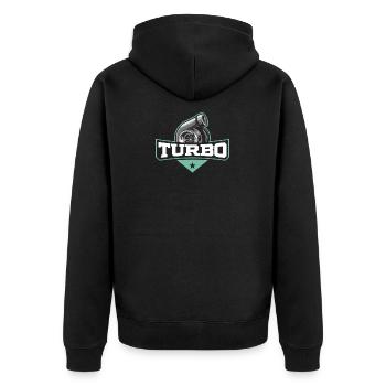 JDM, Turbo product For Men Who Love Boost, Racing - Unisex Premium Organic Zip Hoodie - black - Back - Nico (187cm)