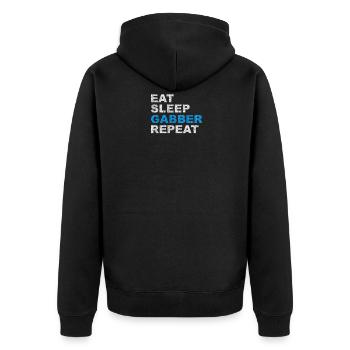 Gabber Hardtekk Techno Music Tekk Schranz Cadeau - Veste à capuche bio Premium Unisexe - noir - Dos - Nico (187cm)