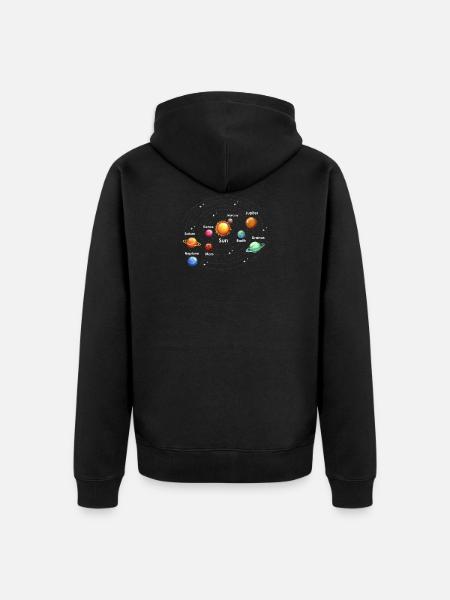 Universe Planets - Unisex Premium Organic Zip Hoodie - black
