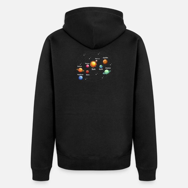 Planètes de l’univers - Veste à capuche bio Premium Unisexe - noir