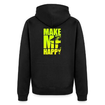Pilze Pilzsammler - Unisex Premium Bio Zip Hoodie - Schwarz - Hinten - Nico (187cm)