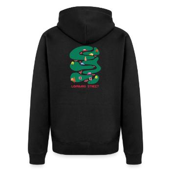 Lombard Street - San Francisco - Veste à capuche bio Premium Unisexe - noir - Dos - Nico (187cm)