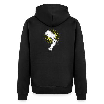 Hackbeil Kuechenbeil Geschenk - Unisex Premium Bio Zip Hoodie - Schwarz - Hinten - Nico (187cm)
