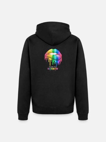 Taste the rainbow - Unisex Premium Organic Zip Hoodie - black