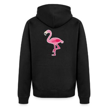 Flamingo rose - Veste à capuche bio Premium Unisexe - noir - Dos - Nico (187cm)