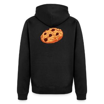 Chocolate Chip Cookie graphic Giant Cookie - Unisex Premium Organic Zip Hoodie - black - Back - Nico (187cm)