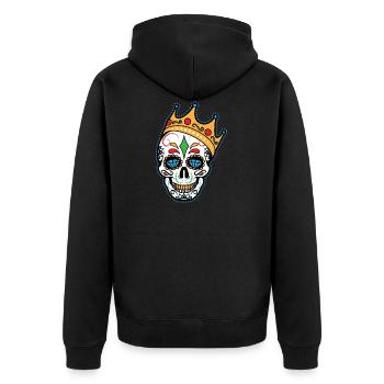 BIG Sugar Skull Old School Rap Rappeur Hip Hop - Veste à capuche bio Premium Unisexe - noir - Dos - Nico (187cm)
