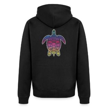 Mystical Creature Tee, impression Tie Dye, psychédélique - Veste à capuche bio Premium Unisexe - noir - Dos - Nico (187cm)